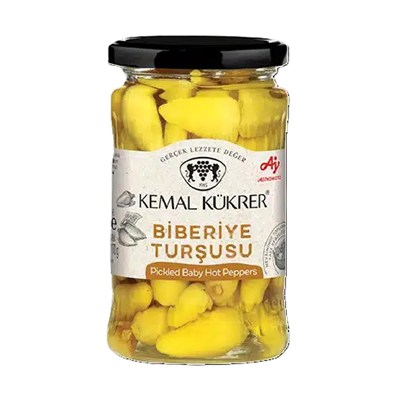 Kemal Kükrer Biberiye Turşusu Cam Kavanoz 350 cc