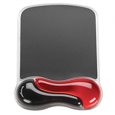 Kensington 62402 Duo Bilek Destekli Memory Foam Fare Pedi, Kırmızı/Siyah - Seçenekler: 9.45 x 1.57 inches, Duo Gel
