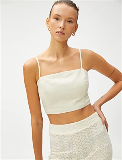 Keten Karışımlı Crop Bluz