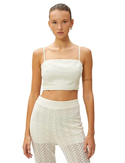Keten Karışımlı Crop Bluz