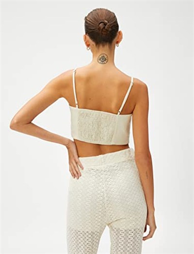 Keten Karışımlı Crop Bluz