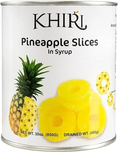Khiri Ananas Dilimleri Şurup İçinde, Konserve Dilimlenmiş Ananas, 850g