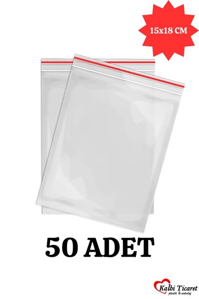 Kilitli Torba 15x18 Cm 50li Kilitli Buzdolabı Poşeti Şeffaf Naylon Torba Kilitli Saklama Poşeti