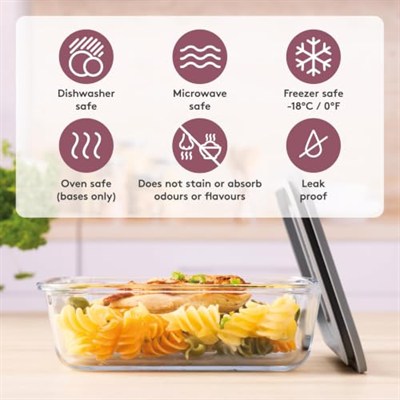 Kilner Fresh Storage 1,5 litre | hava geçirmez saklama kabı, borosilikat cam | mikrodalga fırına uygun | sızdırmaz kapak, vakum contalı | gıda saklama kutusu | istiflenebilir