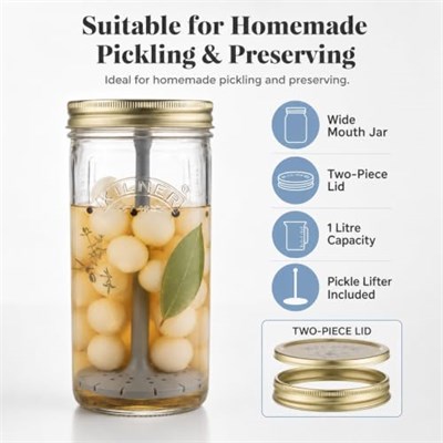 Kilner Kaldırıcılı Turşu Kavanozu 1 Litre