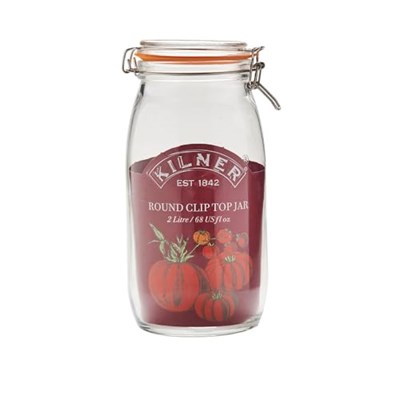 KILNER Yuvarlak kilitli cam, 2 litre - Seçenekler: 0.35 Litre, 1,5 Liter, 2 Liter, tek beden, Set of 3 0.5L