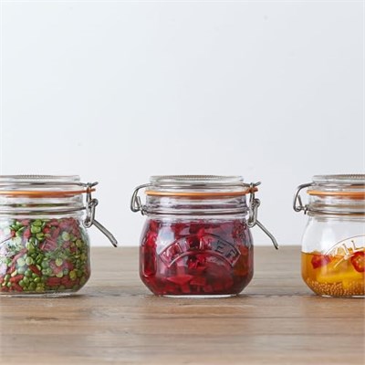KILNER Yuvarlak kilitli cam, 2 litre - Seçenekler: 0.35 Litre, 1,5 Liter, 2 Liter, tek beden, Set of 3 0.5L