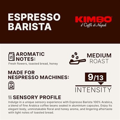Kimbo Barista Armonia 100% Arabica Nespresso Uyumlu Kapsül Kahve (Alüminyum) (10’lu Kutuda)