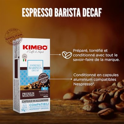 Kimbo Decaf Nespresso Uyumlu Kapsül Kahve (Alüminyum) (10’lu Kutuda)