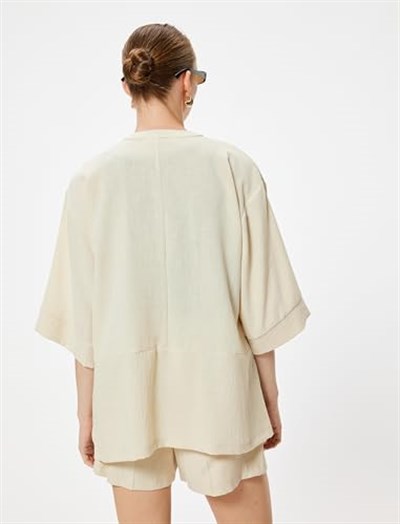 Kimono 3/4 Geniş Kol Bol Kalıp