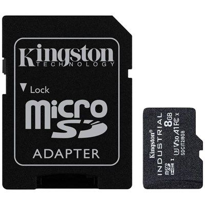 Kingston Endüstriyel microSD - 8 GB microSDHC Endüstriyel C10 A1 PSLC Kartı + SD Adaptör - SDCIT2/8 GB - Seçenekler: SD adaptörü ile, SD adaptörü olmadan, 8GB, 16GB, 32GB, 64GB
