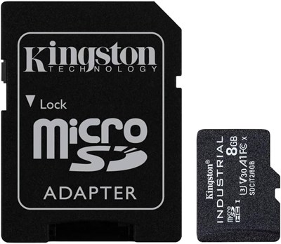 Kingston Endüstriyel microSD - 8 GB microSDHC Endüstriyel C10 A1 PSLC Kartı + SD Adaptör - SDCIT2/8 GB - Seçenekler: SD adaptörü ile, SD adaptörü olmadan, 8GB, 16GB, 32GB, 64GB