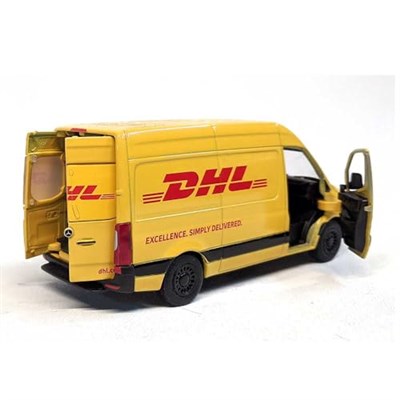 KiNSFUN DHL Mercedes-Benz Sprinter 1:46 Ölçekli 5 inç Döküm Metal Model Oyuncak Kargo Van