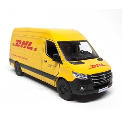 KiNSFUN DHL Mercedes-Benz Sprinter 1:46 Ölçekli 5 inç Döküm Metal Model Oyuncak Kargo Van