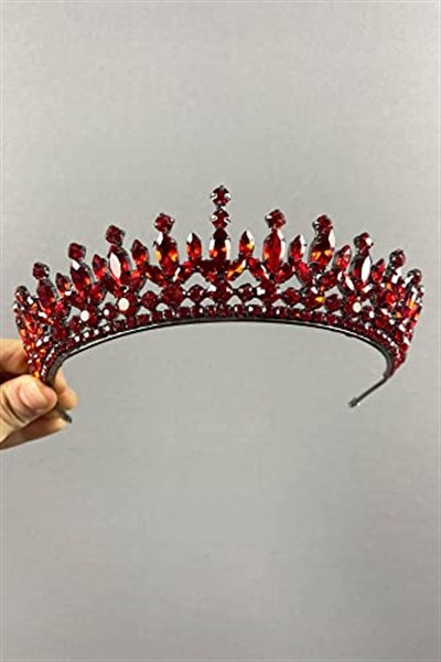 Kırmızı Catherine Taşlı Kına Ve Gelin Tacı