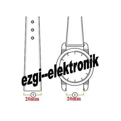 Kırmızı Deri Saat Kordonu 20mm Saat Kayışı Dikişli Spor Kolçak