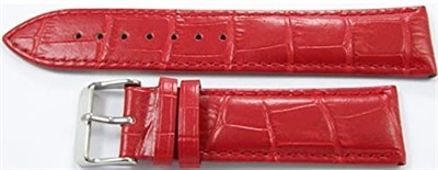 Kırmızı Deri Saat Kordonu 24mm Saat Kayışı Dikişli Spor Kolçak