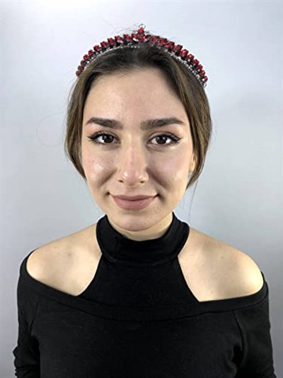 Kırmızı Gümüş Taşlı İsabella Model Kına Tacı