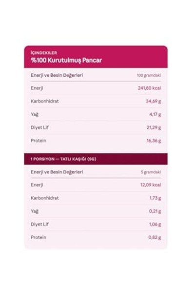 Kırmızı Pancar Kökü Tozu 150 gr (Doğal ve Katkısız)