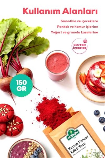 Kırmızı Pancar Kökü Tozu 150 gr (Doğal ve Katkısız)