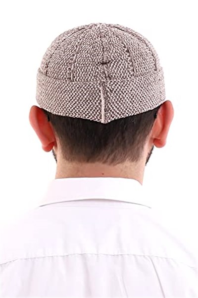 Kışlık Kadife Takke Katlamalı Desenli