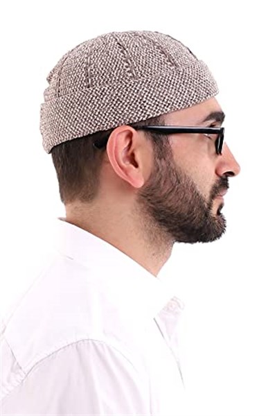 Kışlık Kadife Takke Katlamalı Desenli
