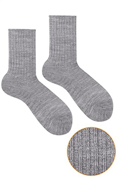Kışlık Kadın Yünlü Gri Renk Uyku Çorabı - Soft Touch, Ekstra Yumuşak ve Sıcak Tutucu