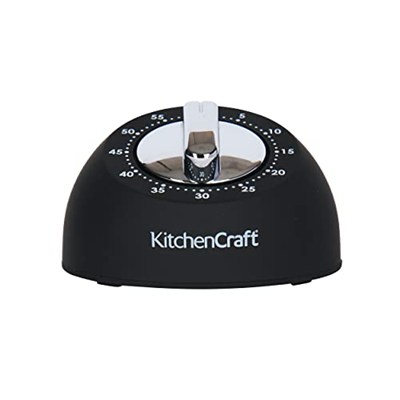 Kitchen Craft mekanik zamanlayıcı, mutfak için, siyah