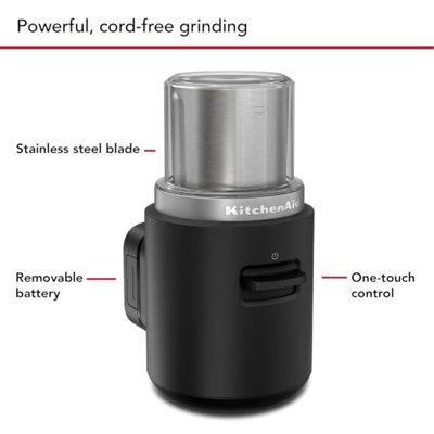 KitchenAid Go 5KBGR111BM Kablosuz Kahve Öğütücü Bataryalı Siyah