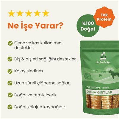 Kito Dana Gırtlak Çiğnemelik Köpek Ödül Maması%100 Doğal, Glutensiz, Organik 100 gr (Dog Treat)