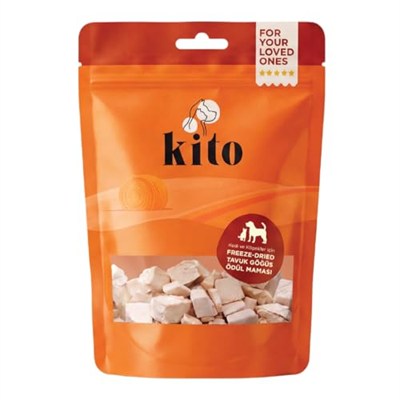 Kito Freeze Dried Tavuk Göğüs Kedi ve Köpek Ödül Maması%100 Doğal, Glutensiz 30 gr(Cat&Dog Treat)