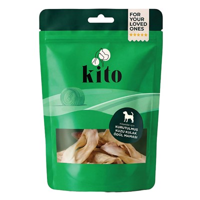 Kito Kurutulmuş Kuzu Kulak Çiğnemelik Köpek Ödül Maması %100 Doğal, Glutensiz, Organik 100 gr