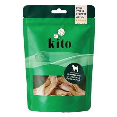Kito Kurutulmuş Kuzu Kulak Çiğnemelik Köpek Ödül Maması %100 Doğal, Glutensiz, Organik 100 gr