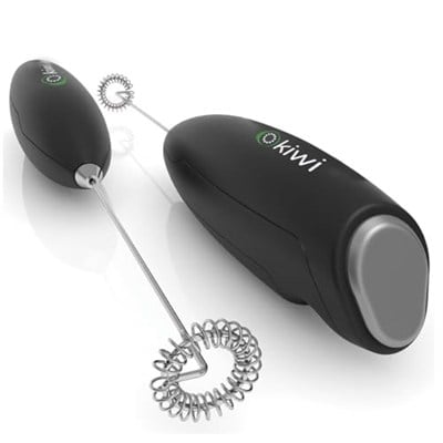 Kiwi KCW-1112 Kablosuz Pilli Süt Köpürtücü ve Kahve Karıştırıcı - Paslanmaz Çelik Uçlu, Ergonomik El Tipi Mini Mikser - Latte, Cappuccino, Frappe ve Sıcak Çikolata İçin Devirli Köpük Yapıcı (Siyah)