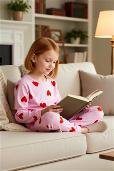 Kız Çocuk Bisiklet Yaka Standart Kol Kalp Baskılı Regular Kız Çocuk Örme Pijama Takımı%100 Pamuk - Seçenekler: 3-4 Yıl, 4-5 Yıl, 5-6 Yıl, 6-7 Yıl, 7-8 Yıl, 8-9 Yıl...