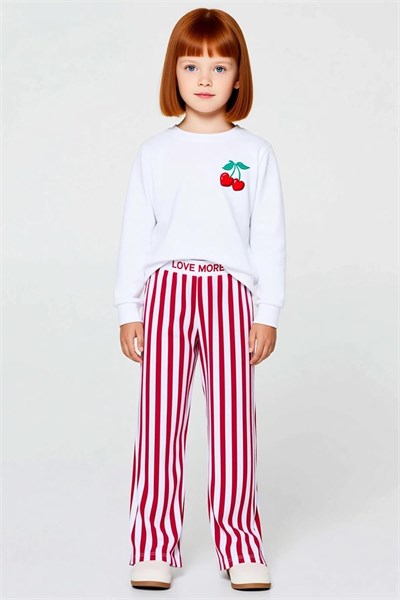 Kız Çocuk Bisiklet Yaka Standart Kol Regular Kalıp Baskılı Pijama Takımı Fonksiyonel%100 Pamuk - Seçenekler: 3-4 Yıl, 4-5 Yıl, 5-6 Yıl, 6-7 Yıl, 7-8 Yıl, 8-9 Yıl...