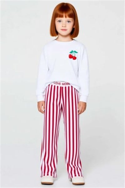 Kız Çocuk Bisiklet Yaka Standart Kol Regular Kalıp Baskılı Pijama Takımı Fonksiyonel%100 Pamuk - Seçenekler: 3-4 Yıl, 4-5 Yıl, 5-6 Yıl, 6-7 Yıl, 7-8 Yıl, 8-9 Yıl...