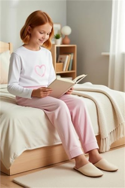 Kız Çocuk Bisiklet Yaka Standart Kol Uzun Kol Regular Kalıp Örme Baskılı Pijama Takımı Estetik - Seçenekler: 4-5 Yıl, 5-6 Yıl, 6-7 Yıl, 7-8 Yıl, 8-9 Yıl, 9-10 Yıl...