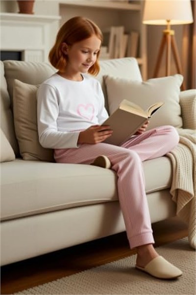 Kız Çocuk Bisiklet Yaka Standart Kol Uzun Kol Regular Kalıp Örme Baskılı Pijama Takımı Estetik - Seçenekler: 4-5 Yıl, 5-6 Yıl, 6-7 Yıl, 7-8 Yıl, 8-9 Yıl, 9-10 Yıl...