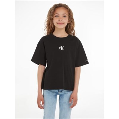 Kız Çocuk Ck Logo Boxy T-Shirt - Siyah