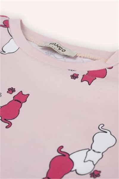 Kız Çocuk Desenli Pembe Pijama Takımı 3 Yaş (98 cm)