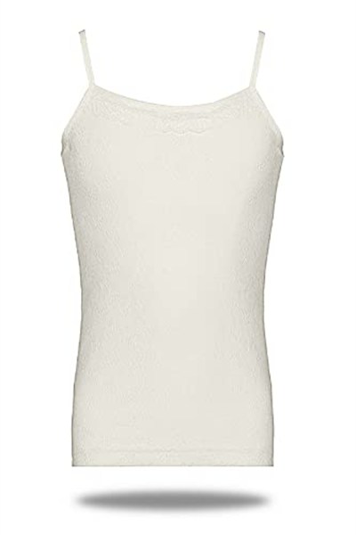 KIZ ÇOCUK PAMUKLU RİBANA İP ASKILI DANTELLİ ATLET 6LI