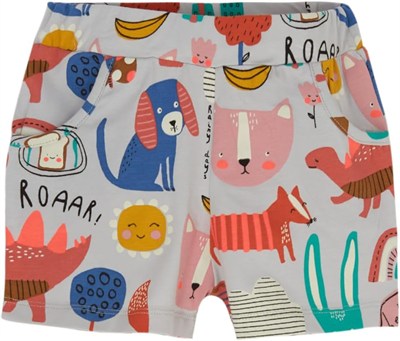 Kız Çocuk Roaring Animals Desen Cepli Şort