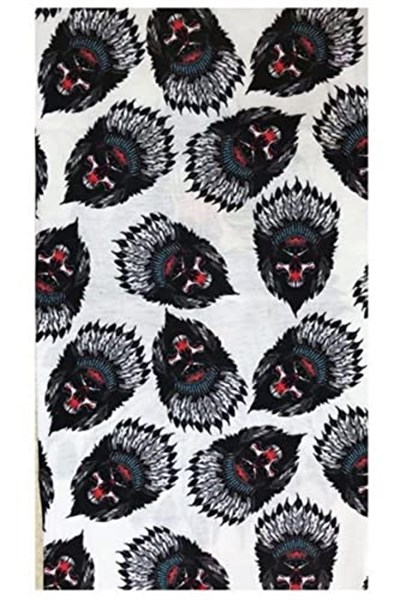 Kızılderili Kurukafa Temalı Buff Boyunluk Bandana No:105