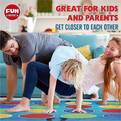 Klasik Bükme Pozları Zemin Oyunu, FunKidz Dev Mat Parti Oyunları Çocuklar Yetişkinler için Sırasız Renk Noktaları Büyük Boy Aile İç ve Dış Mekan Aktivitesi Erkek Kız Çocuklar için Hediye