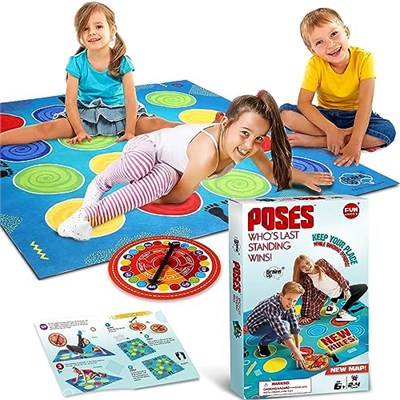 Klasik Bükme Pozları Zemin Oyunu, FunKidz Dev Mat Parti Oyunları Çocuklar Yetişkinler için Sırasız Renk Noktaları Büyük Boy Aile İç ve Dış Mekan Aktivitesi Erkek Kız Çocuklar için Hediye