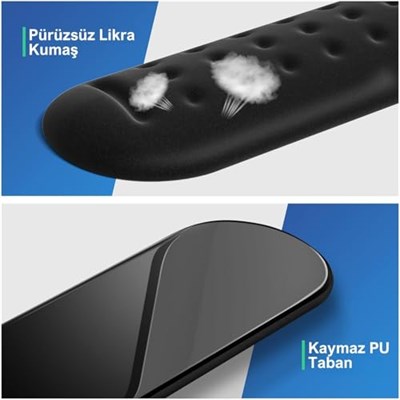 Klasse Gaming Klavye ve Mouse Bilek Destek Seti, ErgoPad, Kaymaz Tabanlı, Nefes Alan Kumaş, Ağrı Önleyici (Siyah Destek Seti) - Seçenekler: Siyah Destek Seti, Beyaz Destek Seti, Beyaz Fare Desteği...