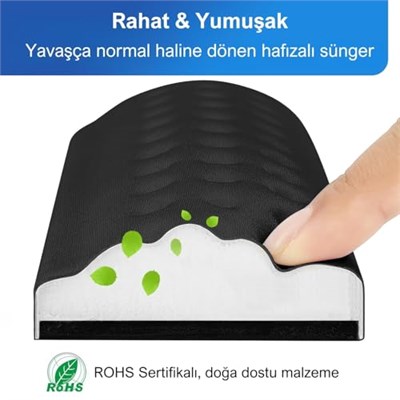 Klasse Gaming Klavye ve Mouse Bilek Destek Seti, ErgoPad, Kaymaz Tabanlı, Nefes Alan Kumaş, Ağrı Önleyici (Siyah Destek Seti) - Seçenekler: Siyah Destek Seti, Beyaz Destek Seti, Beyaz Fare Desteği...