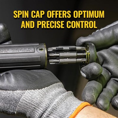 Klein Tools 32305 çok uçlu cırcırlı tornavida, 15i 1 arada alet, yıldız, düz, dört köşeli, Torx ve kombi uçlar ve 1/4 inç lokma anahtar