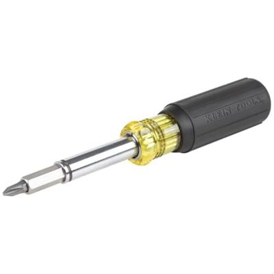 Klein Tools 32500MAG manyetik çok amaçlı tornavida/lokma anahtar, 11i 1 arada çok amaçlı alet, 8 uç, 3 lokma anahtar boyutu, dolgulu sap